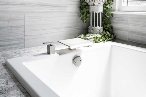 bathroom-home Stylish bathroom with tile shower: Green Basements & Remodeling